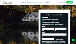 Screenshot of the Auxilium Mortgage Corporation landing page.